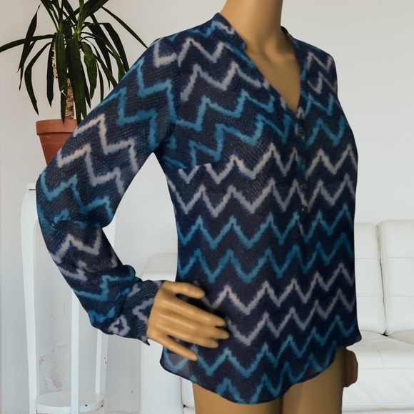 A.N.A A New Approach Women's Multicolor Long Sleeve Button Up Blouse Top Size S - Picture 8 of 12